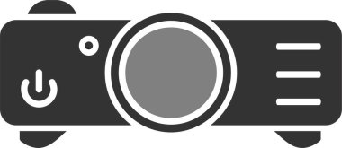 video projektör simgesi. Basit resimleme  