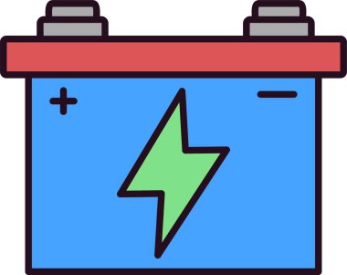 Araba aküsü. Web simgesi basit illüstrasyon