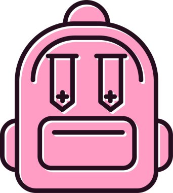 Sırt çantası. Web simgesi vektör illüstrasyonu