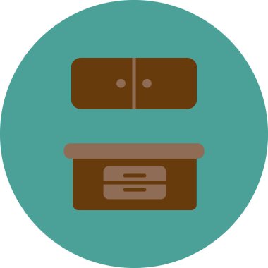 Dolap simgesinin vektör illüstrasyonu