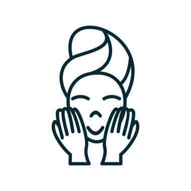 Kadın yüz ikon vektör illüstrasyon grafik tasarımı, Yıka yüzü