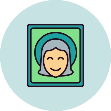 Portre simgesi vektör illüstrasyonu