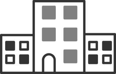 Bina. Web simgesi basit illüstrasyon