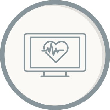 Kalp monitörü. Web simgesi basit illüstrasyon