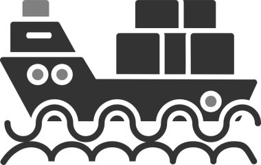 Gemi simgesi vektör illüstrasyonu