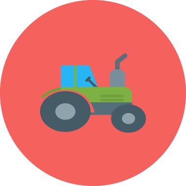 Traktör simgesi, vektör illüstrasyonu 