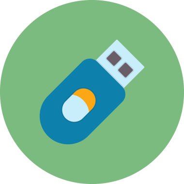 USB flash disk simgesi. Web tasarımı için bellek kırpıcı vektör simgelerinin basit çizimi 