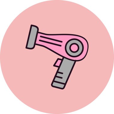 Saç kurutma makinesi ikonu. vektör illüstrasyonu 