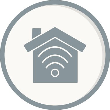 akıllı ev ikonu. Uzaktan erişimi olan ana hatlı ev, beyaz arkaplanda izole edilmiş web tasarımı için vektör sembolü