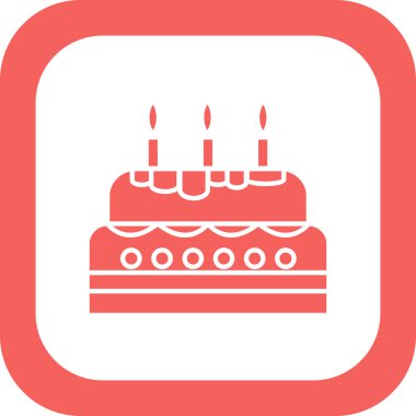 Doğum günü pastası. Web simgesi basit illüstrasyon