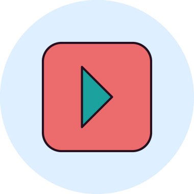 Video çalma düğmesinin vektör illüstrasyonu