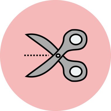 Makas. Web simgesi vektör illüstrasyonu 