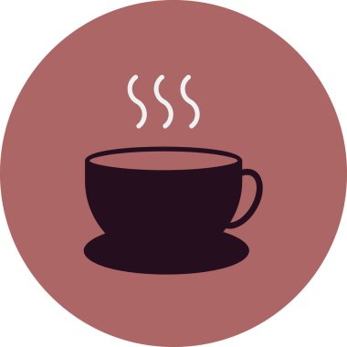 Sıcak çay fincanı vektör çizgisi simgesi. 