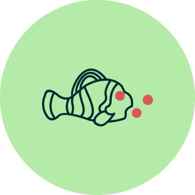 Palyaço Balık simgesi vektör illüstrasyonu