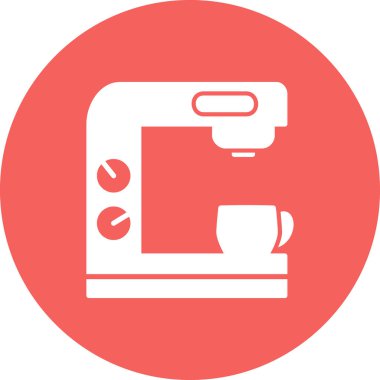  Kahve makinesi simgesi, vektör illüstrasyonu