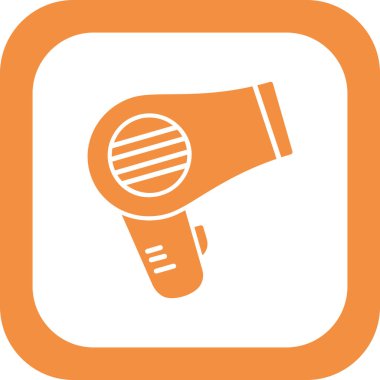 Saç kurutma makinesi ikonu. vektör illüstrasyonu 