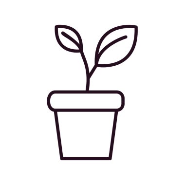 bitki pot ikonu vektör illüstrasyonu 