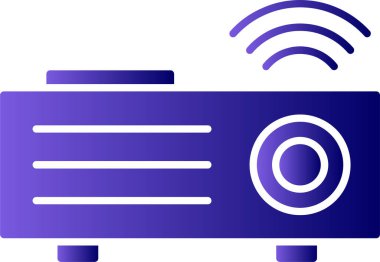 video projektör simgesi. Basit resimleme  