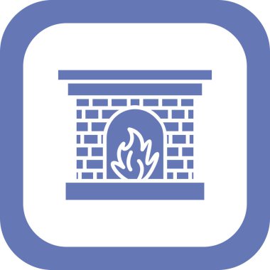 Şömine. Web simgesi basit illüstrasyon 