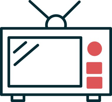 Eski televizyon. Web simgesi basit illüstrasyon