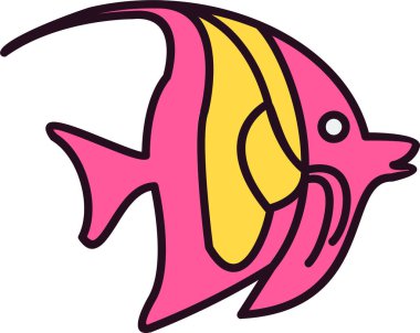 Kelebek Balık simgesi vektör çizimi