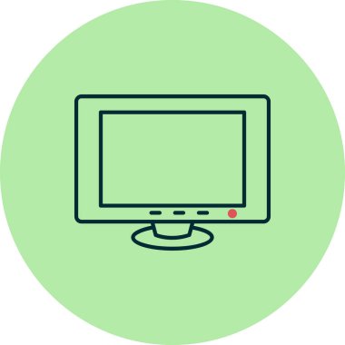 Bilgisayar monitörü. Web simgesi basit illüstrasyon