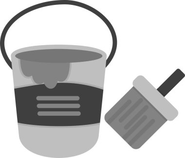 Boya kovası. Web simgesi basit tasarım