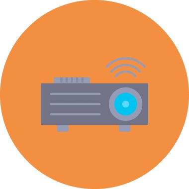 video projektör simgesi. Basit resimleme  