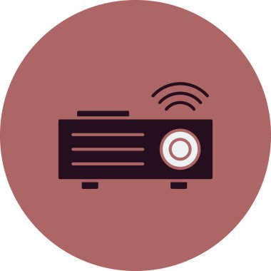 video projektör simgesi. Basit resimleme  