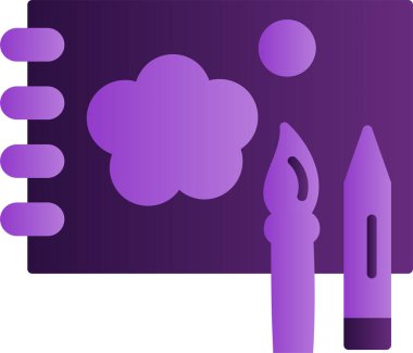 Eskiz kitabı web simgesi basit illüstrasyon