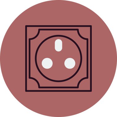 güç soketi simge vektör çizim