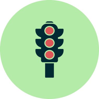 Trafik ışıkları düz kutsal kişilerin resmi, vektör, illüstrasyon