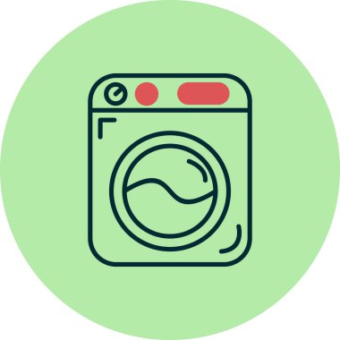 çamaşır makinesi ikon vektör çizimi