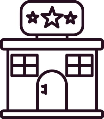 Otelde. Web simgesi basit illüstrasyon 