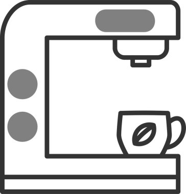  Kahve makinesi simgesi, vektör illüstrasyonu