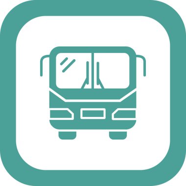 Otobüs. Web simgesi basit illüstrasyon 