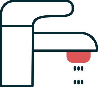 Musluk simgesi vektör illüstrasyonu