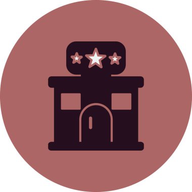 Otelde. Web simgesi basit illüstrasyon 