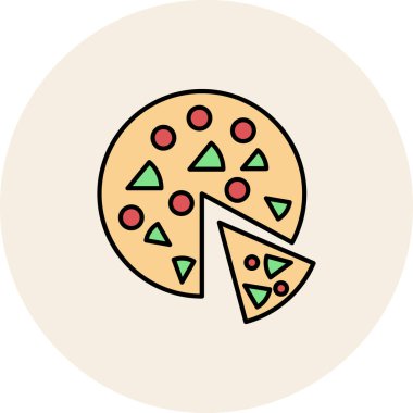 Pizza ikonu vektör illüstrasyonu