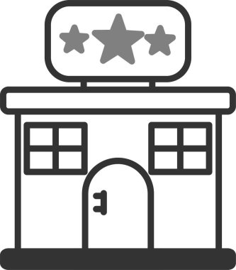 Otelde. Web simgesi basit illüstrasyon 