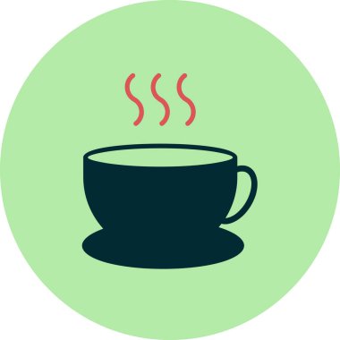 Sıcak çay fincanı vektör çizgisi simgesi. 