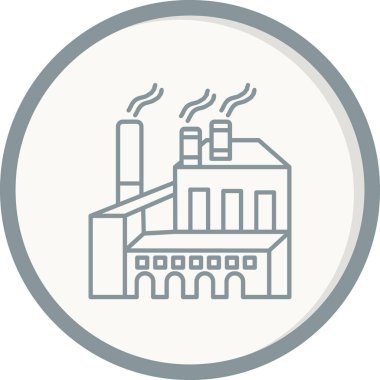 Fabrika. Web simgesi basit illüstrasyon 