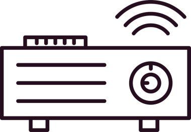 video projektör simgesi. Basit resimleme  