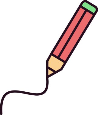Kalem vektörü simgesi, çizimin modern basit gösterimi 