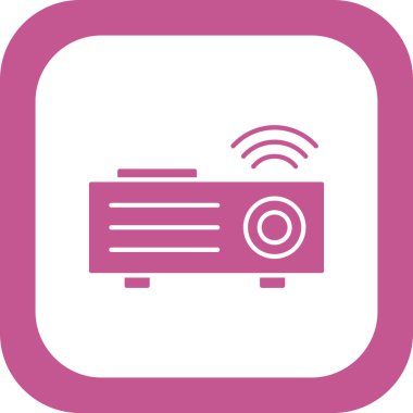 video projektör simgesi. Basit resimleme  