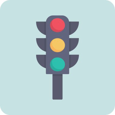 Trafik ışıkları düz kutsal kişilerin resmi, vektör, illüstrasyon