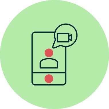 Video sohbet simgesi, vektör illüstrasyonu  