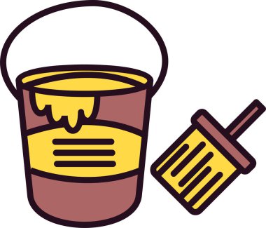 Boya kovası. Web simgesi basit tasarım