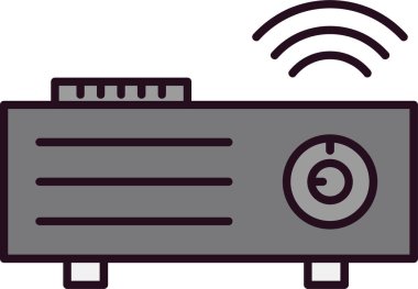 video projektör simgesi. Basit resimleme  