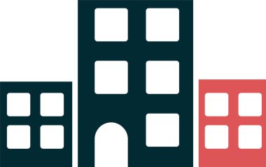 Bina. Web simgesi basit illüstrasyon